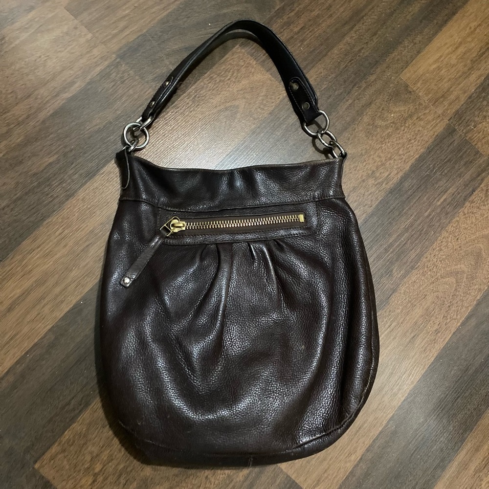 Roots Brown Hobo Genuine Leather Bag H14’X W14’ X D2.5’ - Picture 8 of 16